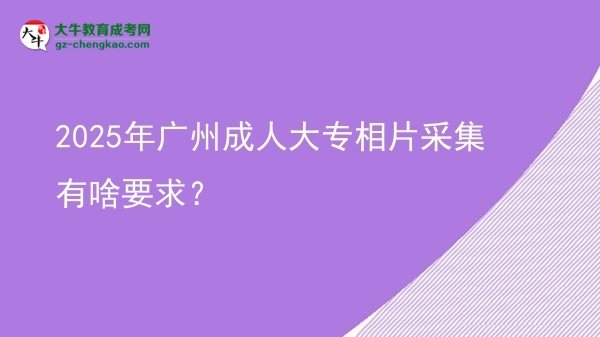 2025年廣州成人大專相片采集有啥要求？圖片