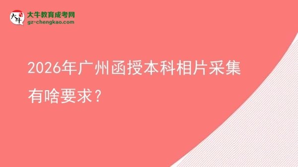 【圖文】2026年廣州函授本科相片采集有啥要求？