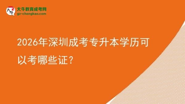 2026年深圳成考專升本學(xué)歷可以考哪些證？圖片