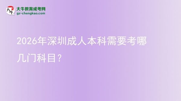 2026年深圳成人本科需要考哪幾門(mén)科目？圖片